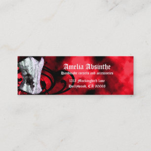 Mini Cartão de visita de Gótico de Corset vermelho