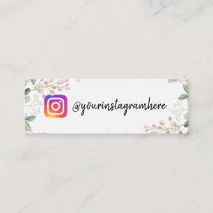 Mini cartão de visita de instagrama Floral de Aquarela