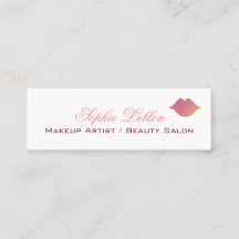 cartão de visita de lábios rosa elegante para arti