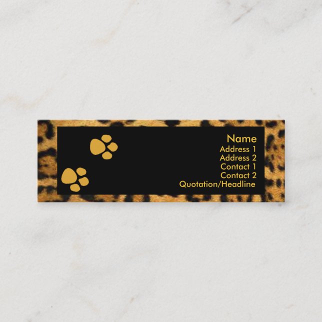 Mini Cartão de visita de Leopardo (Frente)