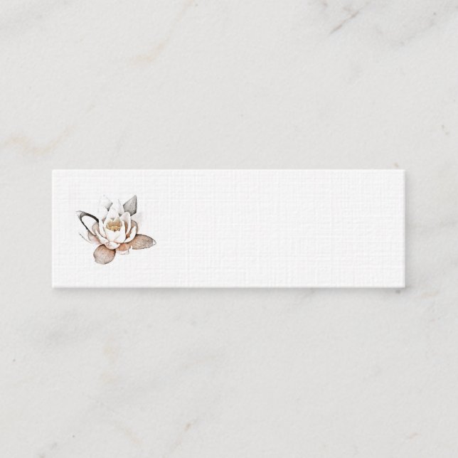 MINI CARTÃO DE VISITA DE LOTUS BRANCO (Frente)