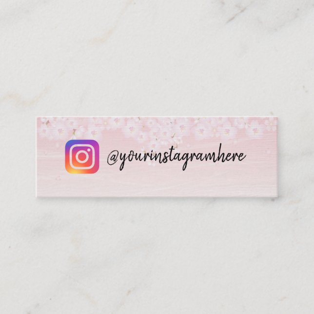 Mini cartão de visita de Madeira de Flor de Cereja (Frente)