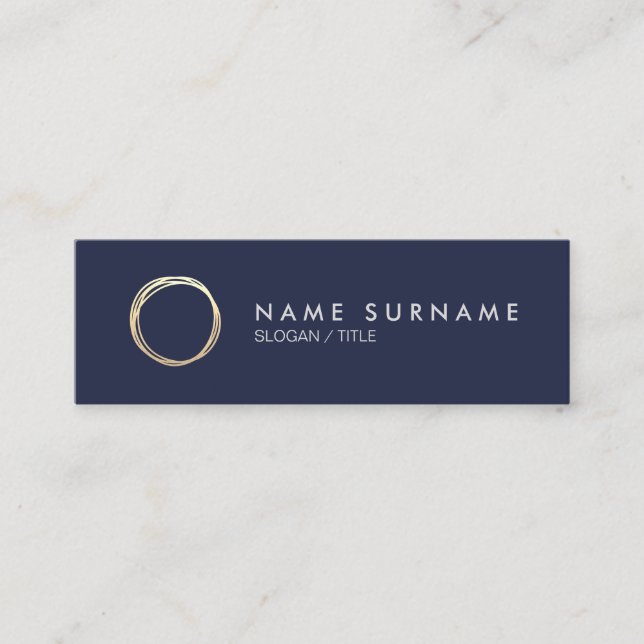 Mini Cartão de visita de MidnightBlue do círculo (Frente)