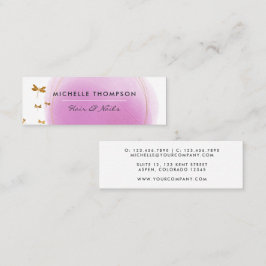 Mini Cartão de visita de pincéis roxos e Dourados