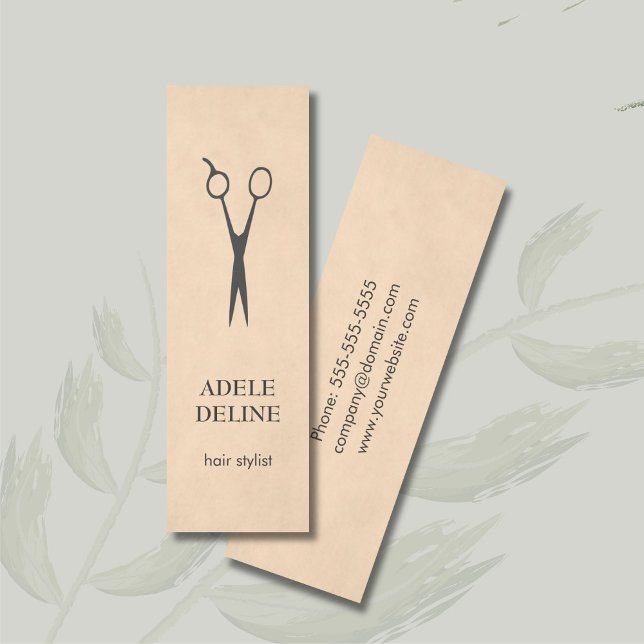 Mini Cartão de visita de Stylist de Cabelos Texturizado (Criador carregado)