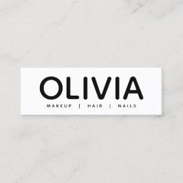 Mini Cartão de visita de Tipografia Branca Negra Branca