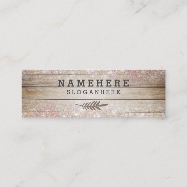 Mini cartão de visita do brilho de madeira escuro (Frente)