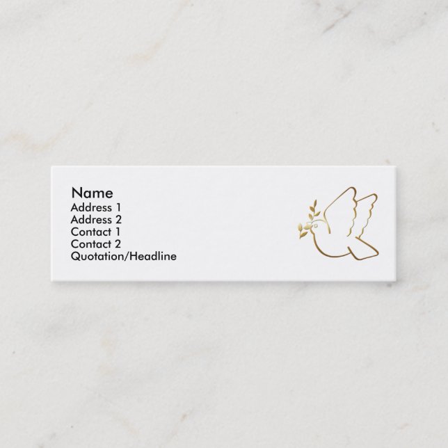 Mini Cartão de visita do costume da pomba do cristão do (Frente)