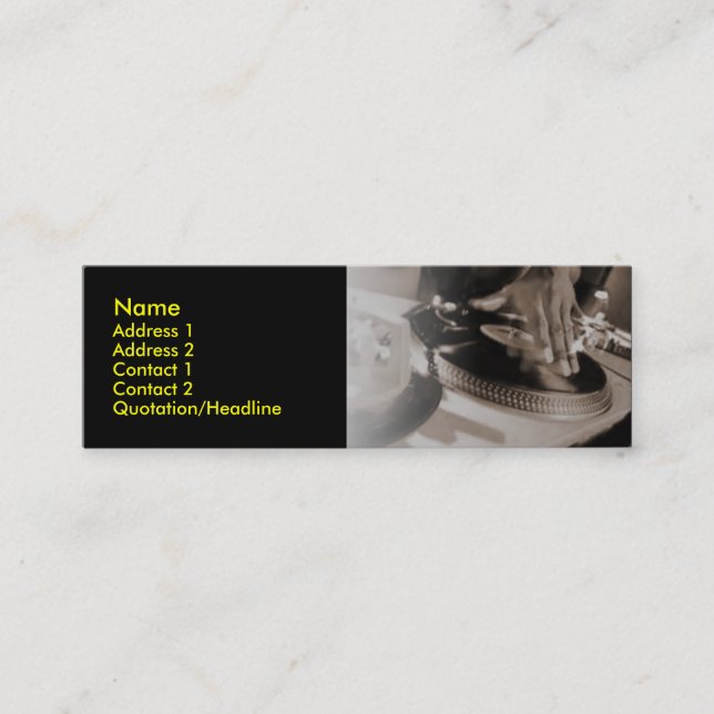 Mini Cartão de visita do DJ (Frente)