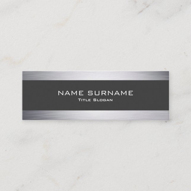 Mini cartão de visita do estilo de prata metálico (Frente)