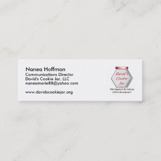 Mini Cartão de visita do frasco de biscoito