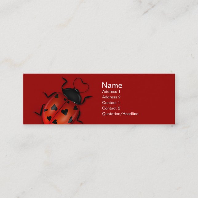 Mini Cartão de visita do inseto do amor (Frente)