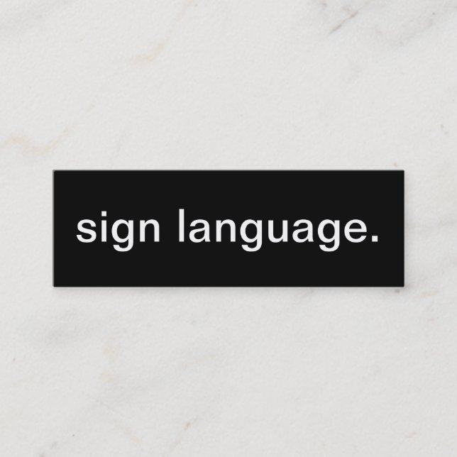 Mini Cartão de visita do linguagem gestual (Frente)