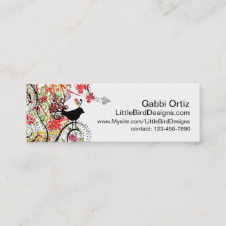 Mini Cartão de visita do pássaro, cartão dos trabalhos