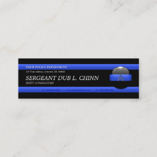 Mini Cartão de visita do Sargento de Linha Azul Fino