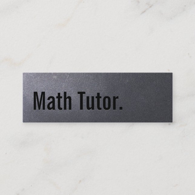 Mini Cartão de visita do tutor da matemática do preto (Frente)