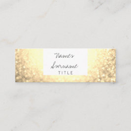 Mini Cartão de visita Dourado de Bokeh do brilho na