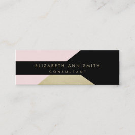 Mini Cartão de visita Dourado magro do chique do efeito