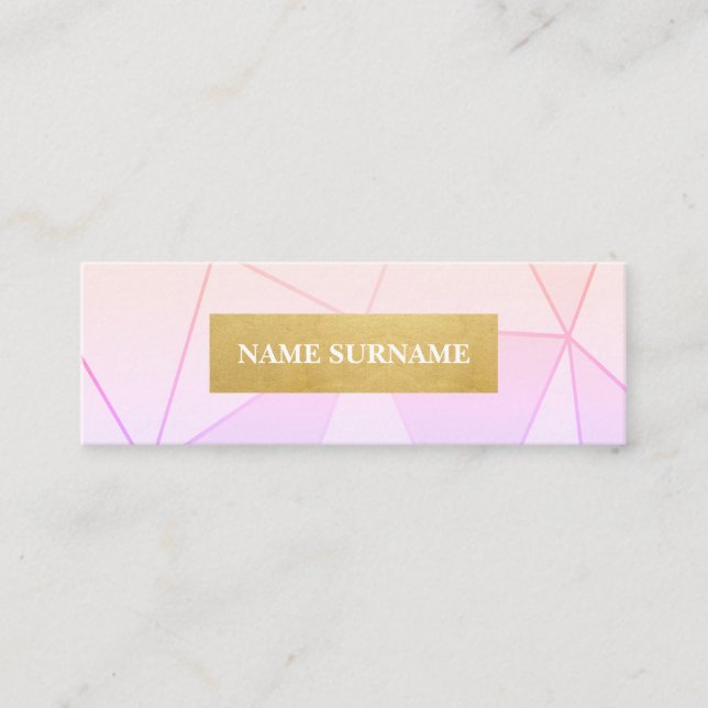 Mini Cartão de visita Dourado roxo do teste padrão (Frente)