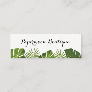 Mini Cartão de visita elegante das folhas tropicais