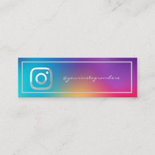Mini Cartão de Visita Empresarial Holográfico Instagram