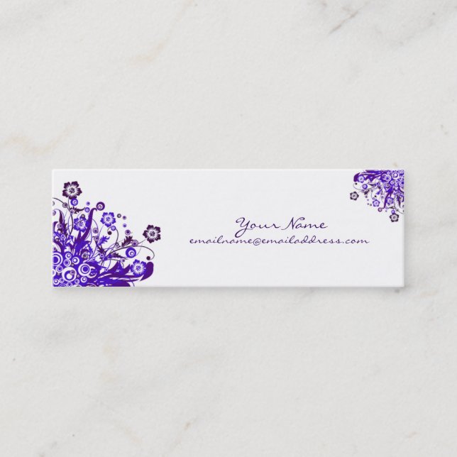 Mini Cartão de visita esbranquiçada - Flores giratórias (Frente)