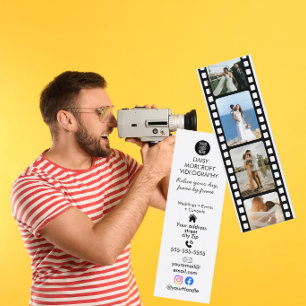 Mini Cartão de Visita Faixa de Filme de Videografos de