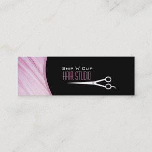 Mini Cartão de Visita Fino Salão Estilista Moderno Rosa