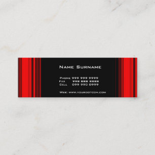 Mini Cartão de Visita Fino Vermelho Preto 4