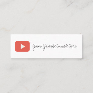 Mini cartão de visita na moda de youtube