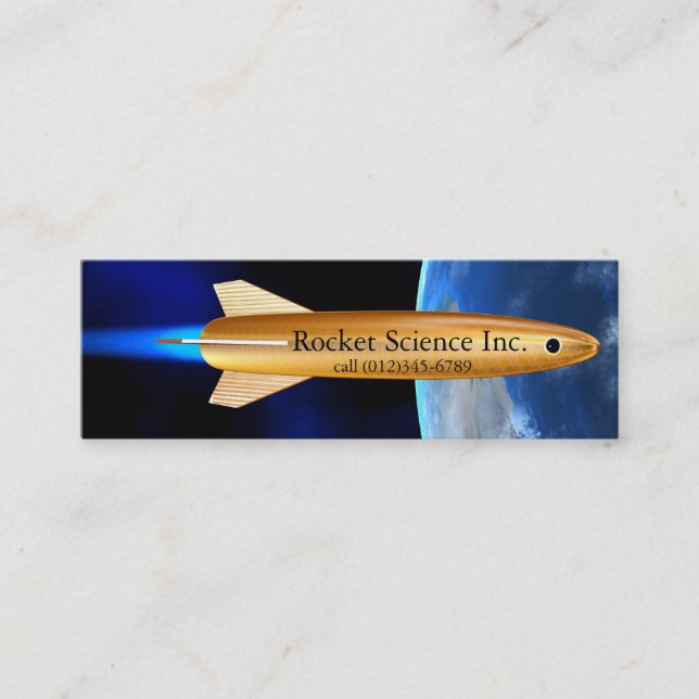 Mini cartão de visita para cientistas de foguetes (Frente)