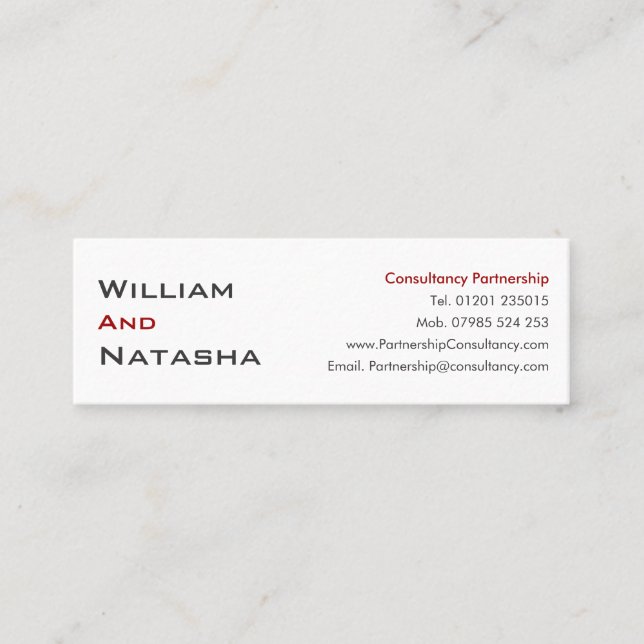 Mini Cartão de visita - Parceria de consultoria (Frente)