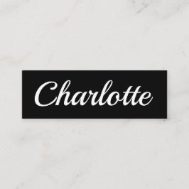 Mini Cartão de visita preto moderno minimalista na moda