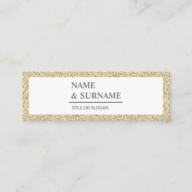 Mini Cartão de visita social elegante Luxe Glitter (Frente)