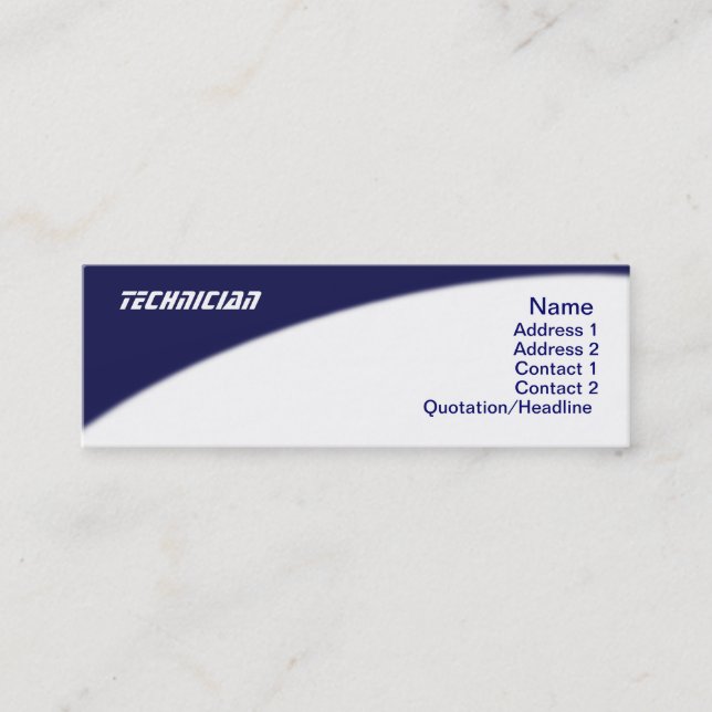 Mini Cartão de visita técnico (Frente)
