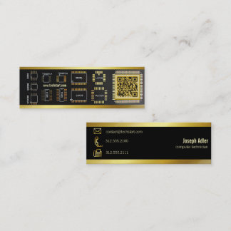Mini cartão de visita técnico qr da régua pcb