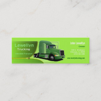 Mini cartão de visita verde de semirreboque fino