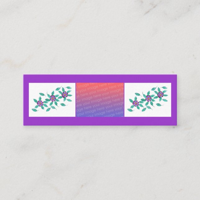 Mini Cartões de Marcador Roxo Flói Sua Foto (Frente)