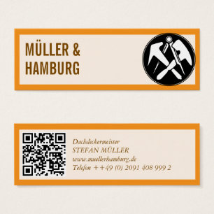 Mini cartões de visita de telhados QR Code