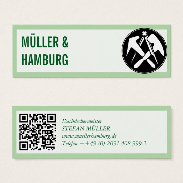 Mini cartões de visita QR Code de telhados (Frente & Verso)
