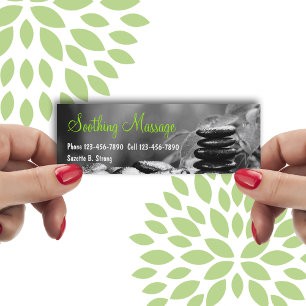 Mini cartões de visitas da massagem bonita