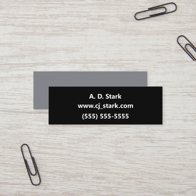 Mini Cartões de visitas De Tonelada Sólida Preta (Frente/Verso In Situ)