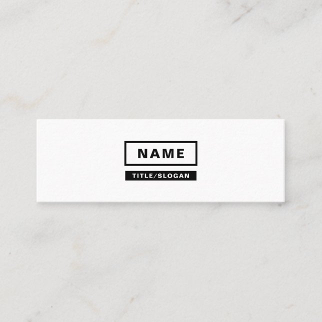 Mini cartões de visitas monocromáticos simples (Frente)