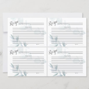 Mini CARTÕES RECIPE   Dusty Blue Watercolor Eucaly