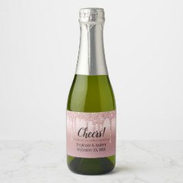 Mini Casamento com Glitter de rosa Dourado