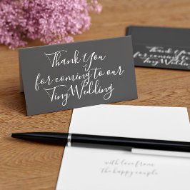 Mini Casamento Negro e Branco Obrigado Cartões