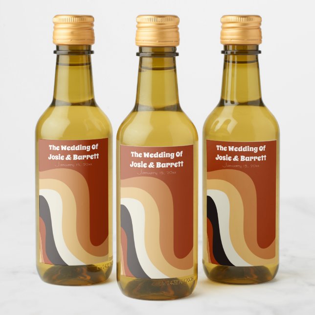 Mini Casamento Personalizado Laranja Vazio Retro G (Garrafas)