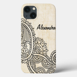 Mini Caso do iPad do Beige Mehndi Motif