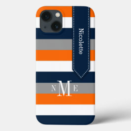 Mini Caso iPad | Stripes | Cinzas brancas Marinhos