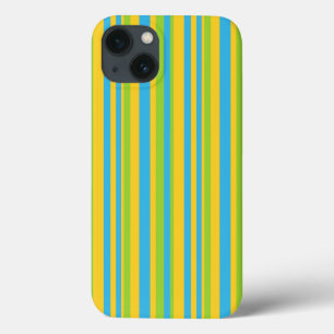Mini Caso iPad: Turquesa, Amarelo, Bandas Verdes